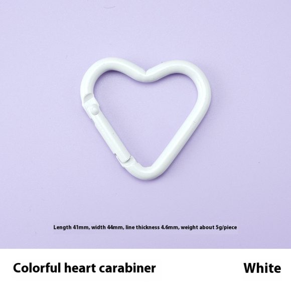 Love Heart Climbing Button Carabiner Heart-shaped Aluminum Alloy DIY Water Bottle Buckle Keychain Accessories - Image 8