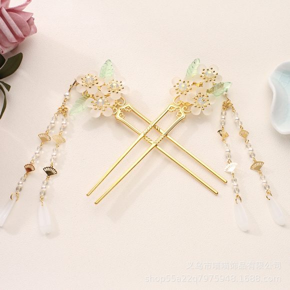 Antique Hanfu Headdress Tassel Bride Hairpin Step Shaking Insert Comb Hair Jewelry - Image 6