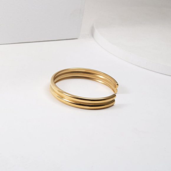Double Curved Titanium Steel Bracelet - Image 5