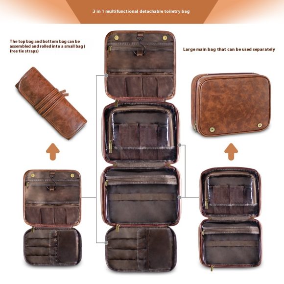 Men's Business Pu Wash Large Capacity High Sense Storage Bag - Image 6