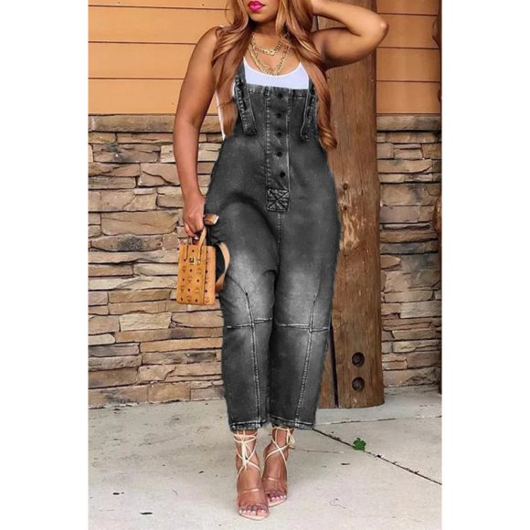 Women's Clothing Fashion Casual Siamese Suspender Jeans Women - Image 5