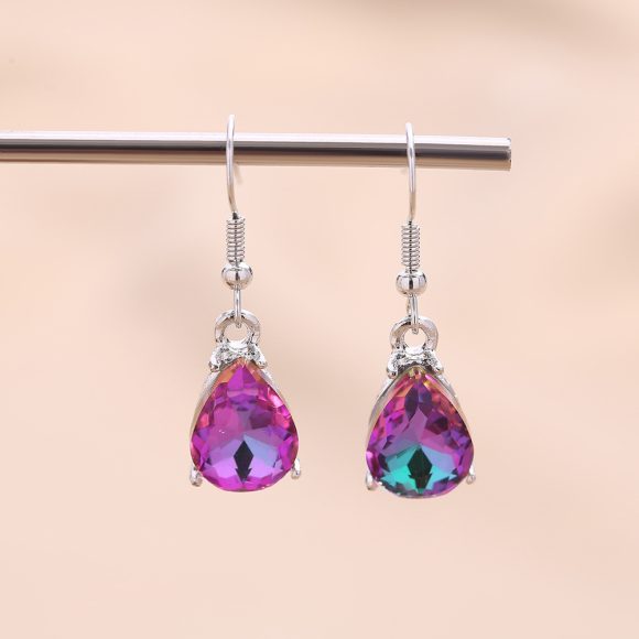 Color Zircon Atmospheric Shiny Ear Studs - Image 2