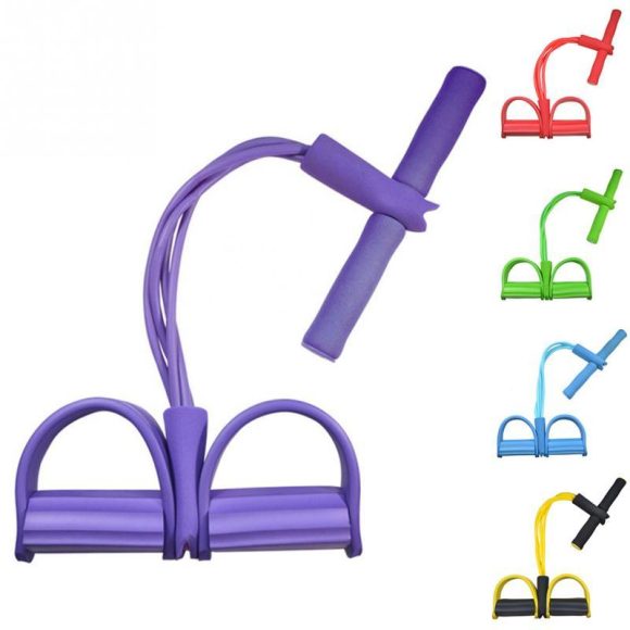 Natural Latex Foot Pedal Elastic Pull Rope with Handle Fitness Equipment Bodybuilding Expander - Image 4