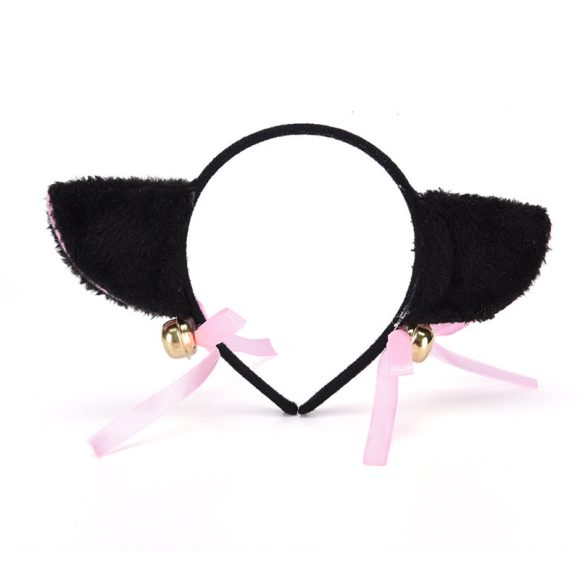 Plush cat ears headband Bells anime show ball headwear Maid catwoman cosplay hairpin - Image 2