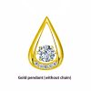 White Gold Plated Drop-shaped Diamond-embedded Smart Pendant Necklace - Image 3