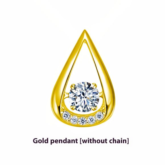 White Gold Plated Drop-shaped Diamond-embedded Smart Pendant Necklace - Image 3