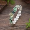 Colorful And Irregular Lotus Leaf Alloy Elastic Bracelet - Image 2