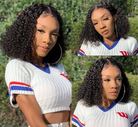 Kinky Curly Short Bob Lace Front Human Hair Wig - Image 5