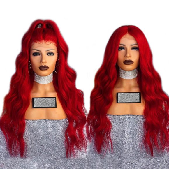 Red Wig Female Long Curly - Image 5