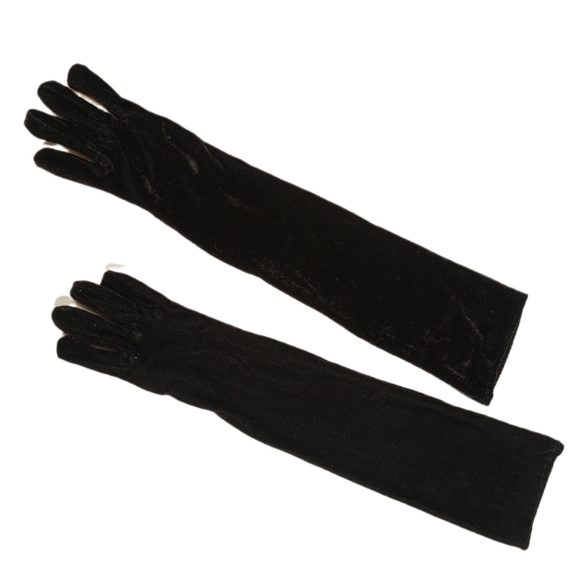 Gold Velvet Bridal Gloves - Image 2