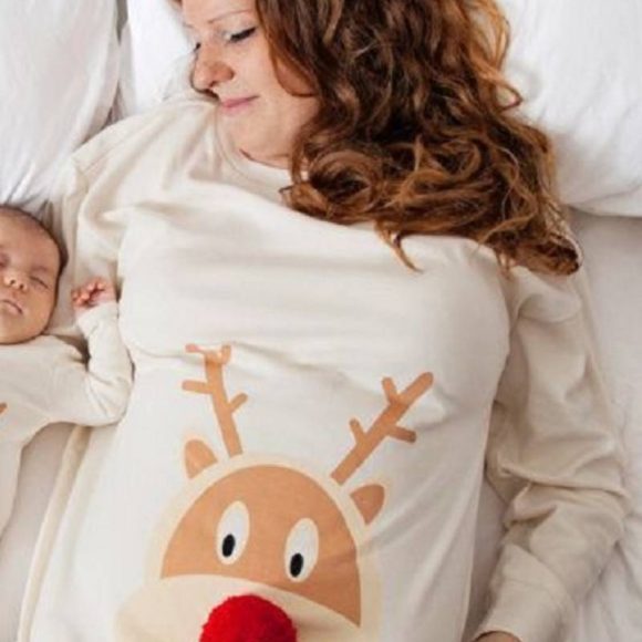Christmas deer printed mother daughter fur ball - Image 4