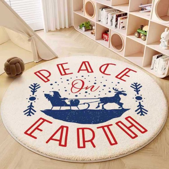 Round Carpet Bedroom Children's Room Living Room Carpet Cashmere-like Floor Mat Crawling Blanket - Image 3