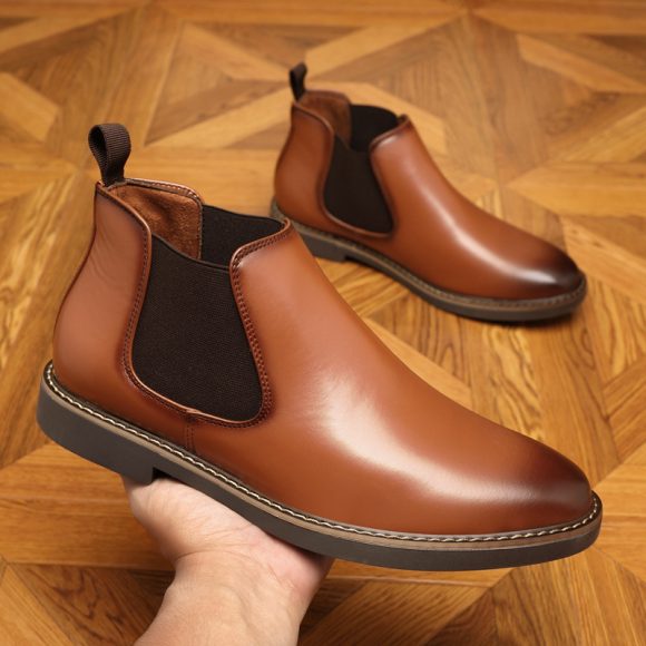 Formal Pointed-toe Leather Boots - Image 3