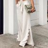 Spring Fashion High Waist Cotton Linen Wide Leg Pants