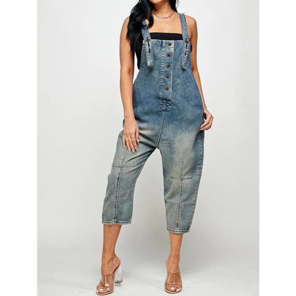 Women's Clothing Fashion Casual Siamese Suspender Jeans Women - Image 4
