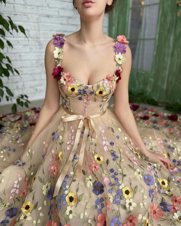 Sevintage Exquisite 3D Flowers Prom Dresses Sweetheart - Image 3