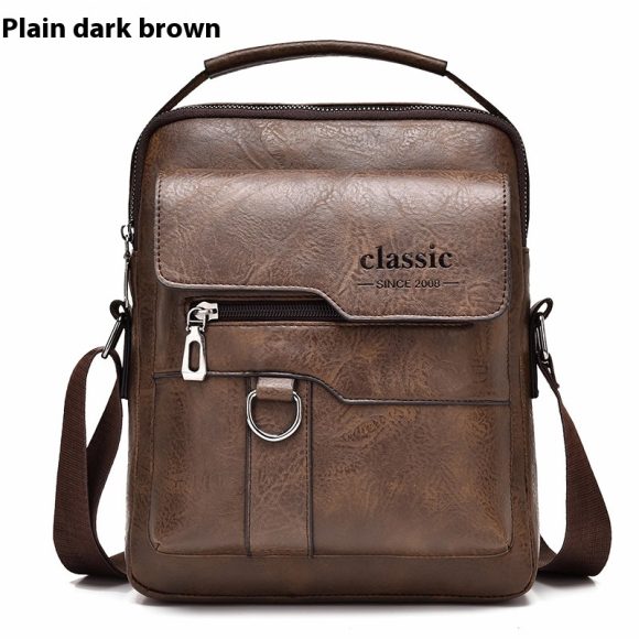 Popular Men's Messenger Bag One Shoulder Retro Business Backpack PU Leather Flaps Crossbody Bags Business Flap Male Solid Travel Bag - Image 5