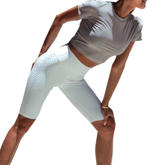 Hollow Breathable Slim Hip Yoga Shorts - Image 4