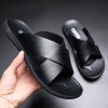 Men's Casual Soft Leather Soft Bottom Non-slip Slippers - Image 2