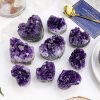 Purple Water Crystal Cluster Love Decoration Piece Raw Stone Ore Specimen Heart - Image 3