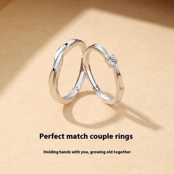S925 Sterling Silver Ring For Men And Women Simple Bracelet Adjustable - Image 4