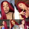 Burgundy Lace Front Human Hair Wigs Red Human Hair Wig - Image 4