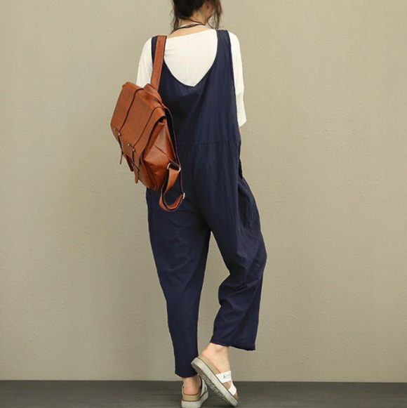 Bib Plus Fat Plus Size Women's Loose Casual Pants Bib Trousers - Image 6