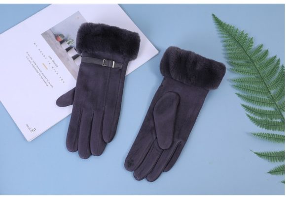 Outdoor Cycling Touch Screen Fleece Thickening Suede Gloves - Image 9