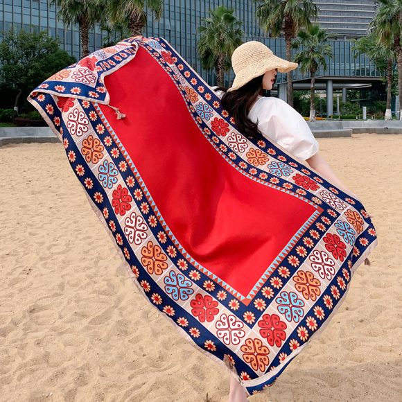Ethnic Style Outdoor Walking Keep Warm Sun Block Shawl - Image 5