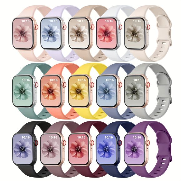15-pack Soft Silicone Band Compatible With I Watch Strap Waterproof Sports IWatch Strap Replacement - Image 4