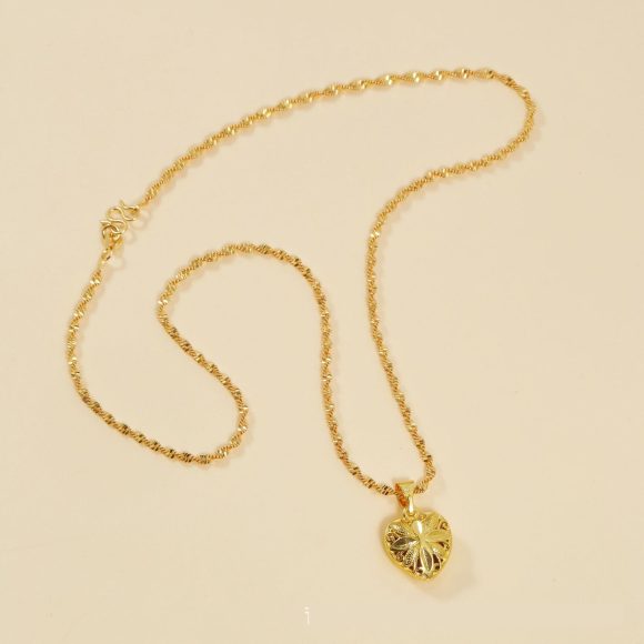 Heart-shaped Necklace Ethnic Style Hollow Chicken Hearts Gold Plated - Image 5