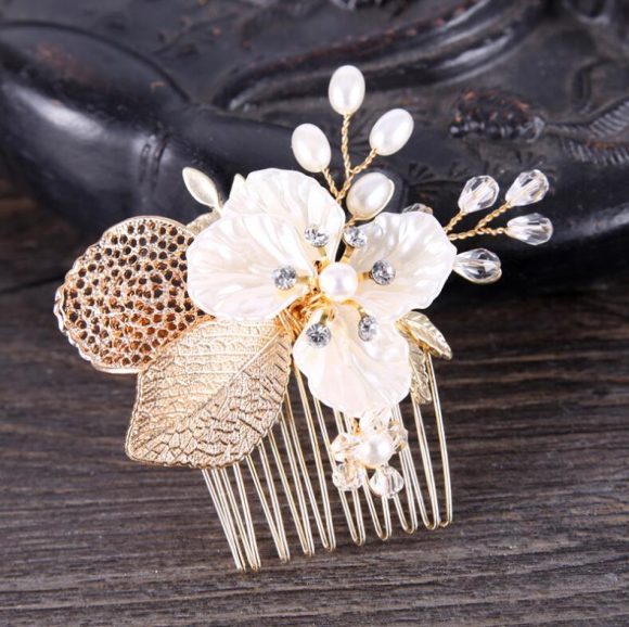 Pearl White Crystal Banquet Headdress Comb - Image 5