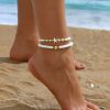 Five-pointed Star Pearl Twin Anklet