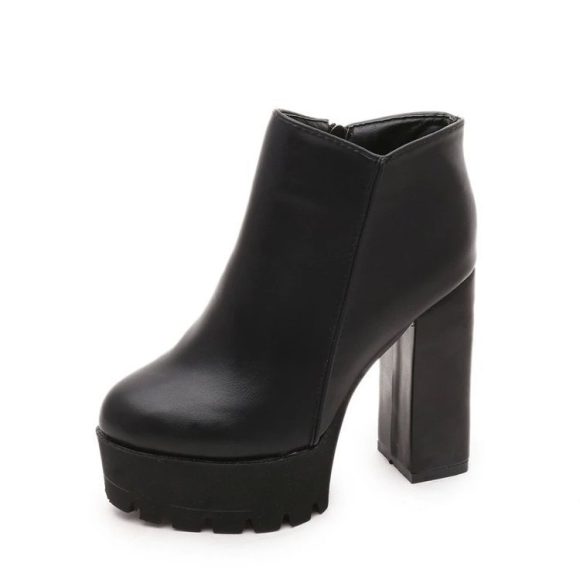 Thick Heel Fleece-lined Warm Short Boots - Image 2