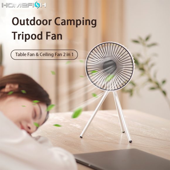 Tripod Camping Fan Desktop Portable Tent Hangable Ceiling Fan Small Outdoor Fan - Image 5