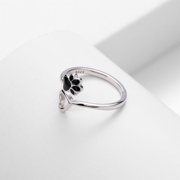 925 Sterling Silver Fashionable And Exquisite Cat's Paw Drip-shaped Ring - Image 5
