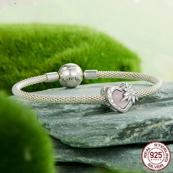 Heart Pattern Beaded S925 Sterling Silver - Image 4