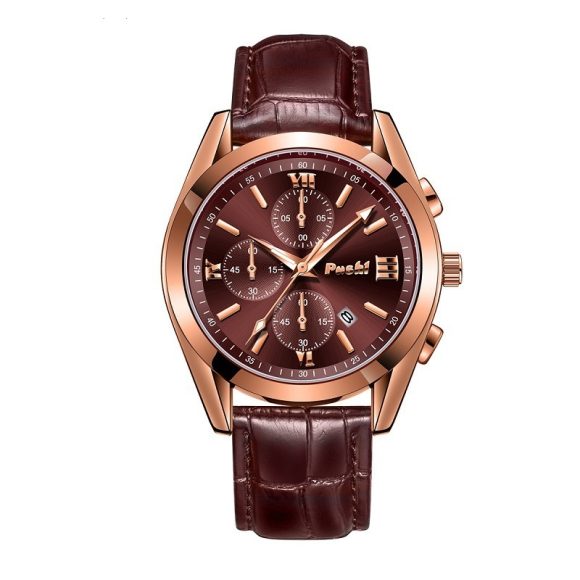 Fashion Men's Quartz Watch High-end Business Waterproof Watch Genuine Leather - Image 6
