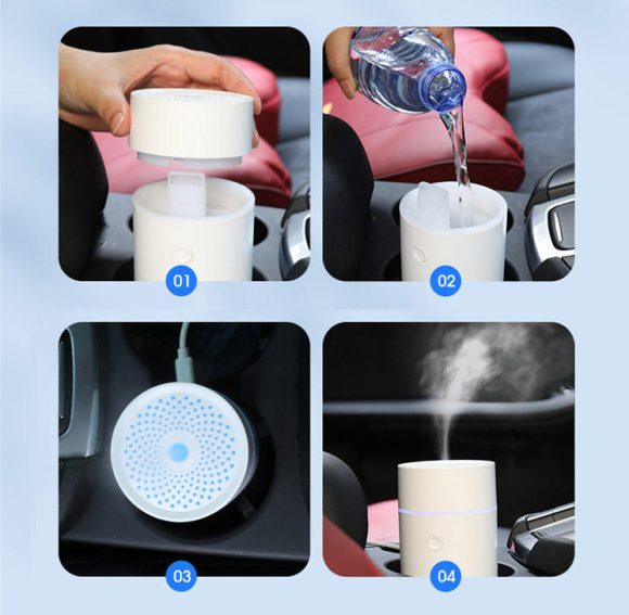 Dropshipping Car Diffuser Aroma Ultrasonic Water Mist Humidifier Lighting Oils Diffuser Car Aroma Diffuer Humidifier - Image 6