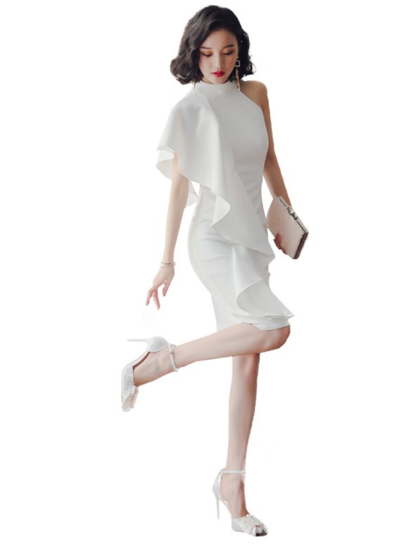 Party party white short evening dress - Image 4