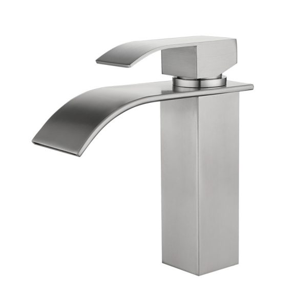 Waterfall Bathroom Wash Basin Toilet Bathroom Table Counter Basin Tap Hot And Cold Black - Image 4