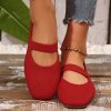 Plus Size Hollow-out Fly Knit Flat Bottom Pumps Women - Image 6