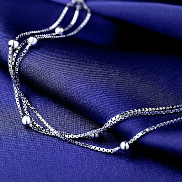 Korean Style Minimalist Creative Hipster S925 Silver Anklet - Image 2