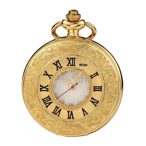 Quartz Pocket Watch Retro Roman Style Hollow-out - Image 3