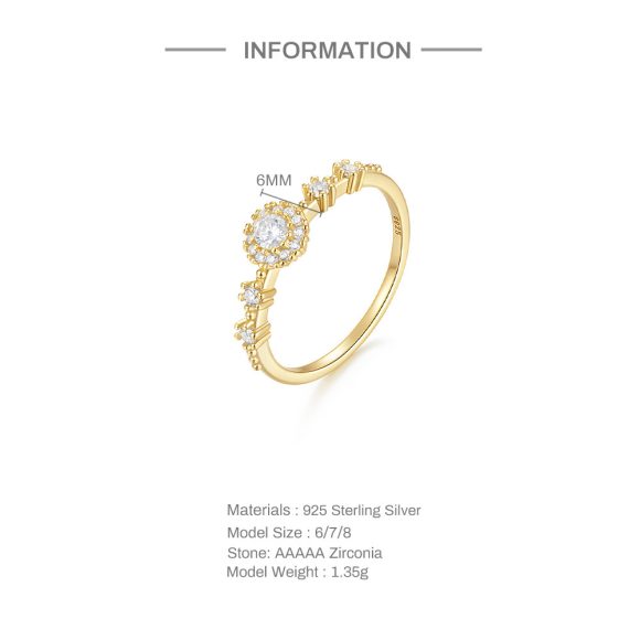 European And American Entry Lux Flower Rhinestone-embedded Closed 925 Silver High-grade Romantic Proposal Ring - Image 2