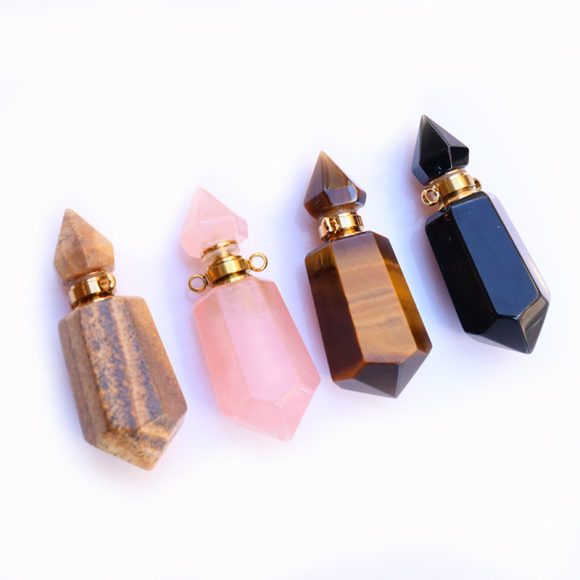 Natural Crystal Perfume Bottle Chain Pendant - Image 6