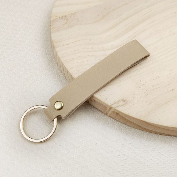 Versatile Solid Color Leather Keychain - Image 8