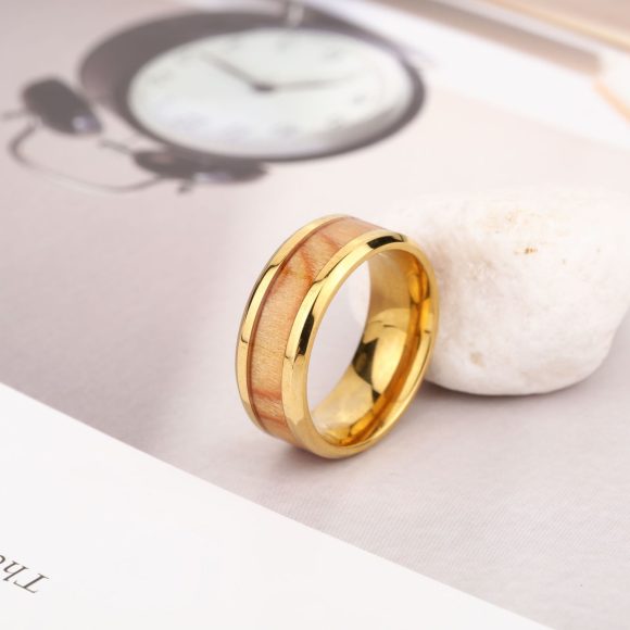 New Fashion Simple European And American Wood Leather Ring - Image 3