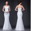 Long dress fuchsia and white lace trailing sexy bride wedding dress - Image 7
