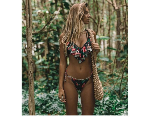 Swimsuit bohemian leaf print split bikini - Image 4